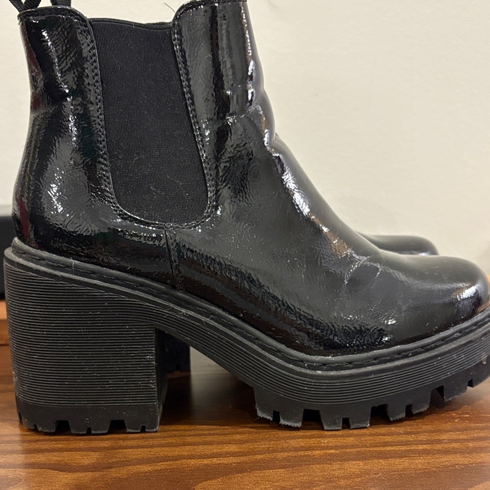 Black Chunky Heel Ankle Boots